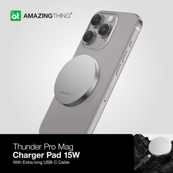 Thunder Pro PD15W 磁性充電板 .附超長 USB-C 線